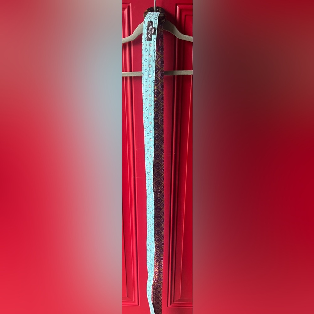 Blue and Red Patterned Belts -set of 2